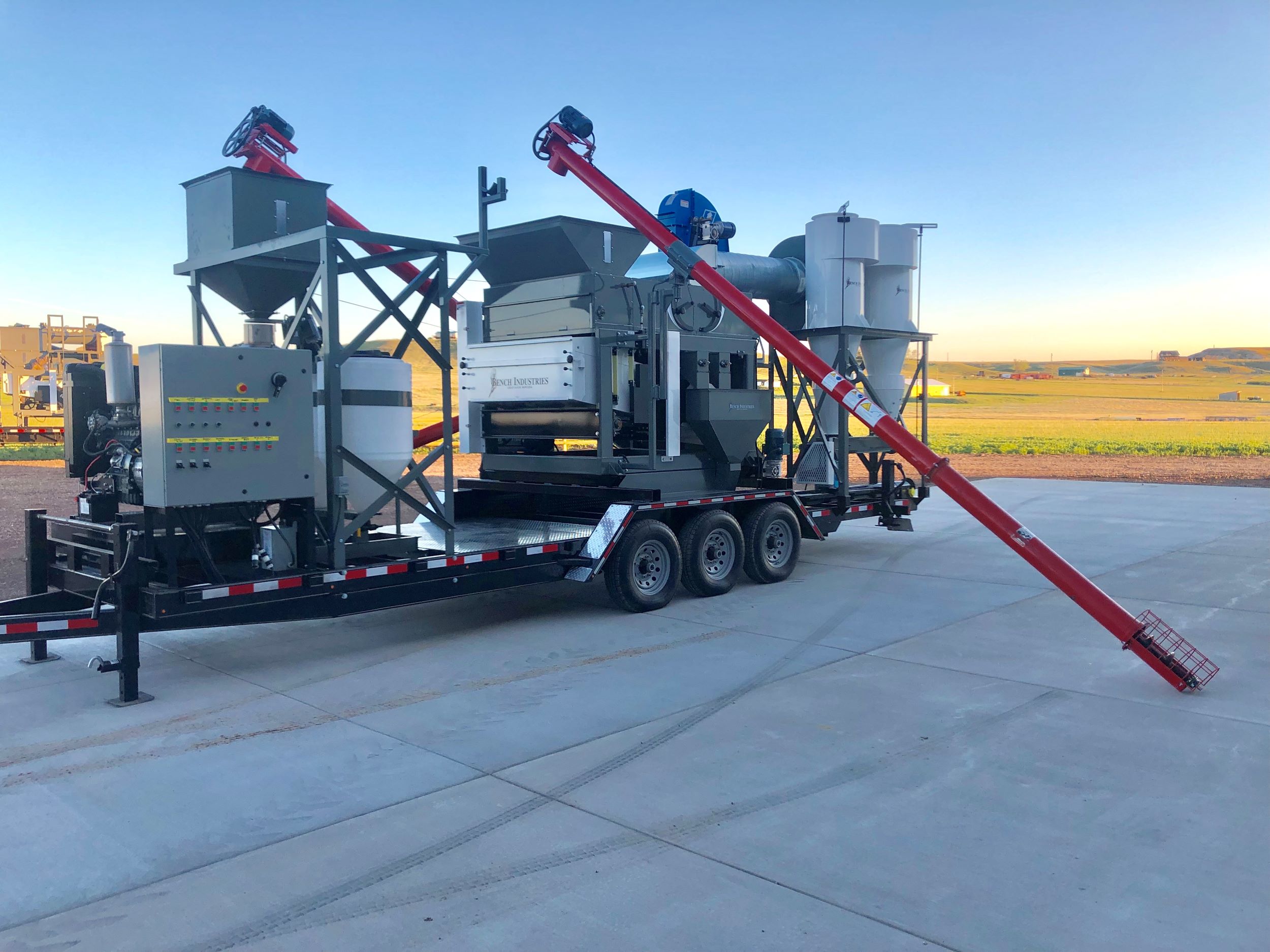 Custom Portable Seed Cleaner along with Seed Treater, Cyclones, Swing-Out Augers, Electrical Panel