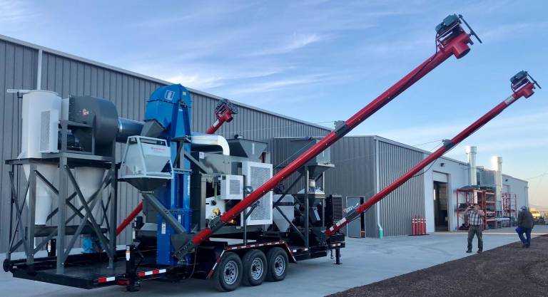 Custom Portable Seed Cleaner along with Seed Treater, Cyclones, Swing-Out Augers, Electrical Panel