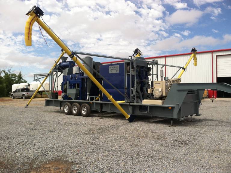 Custom debearder, Air Screen, Indents portable with swing outs, dust control, electrical, generator.